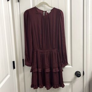 Socialite from Nordstrom Satin Tiered Dress Bordeaux